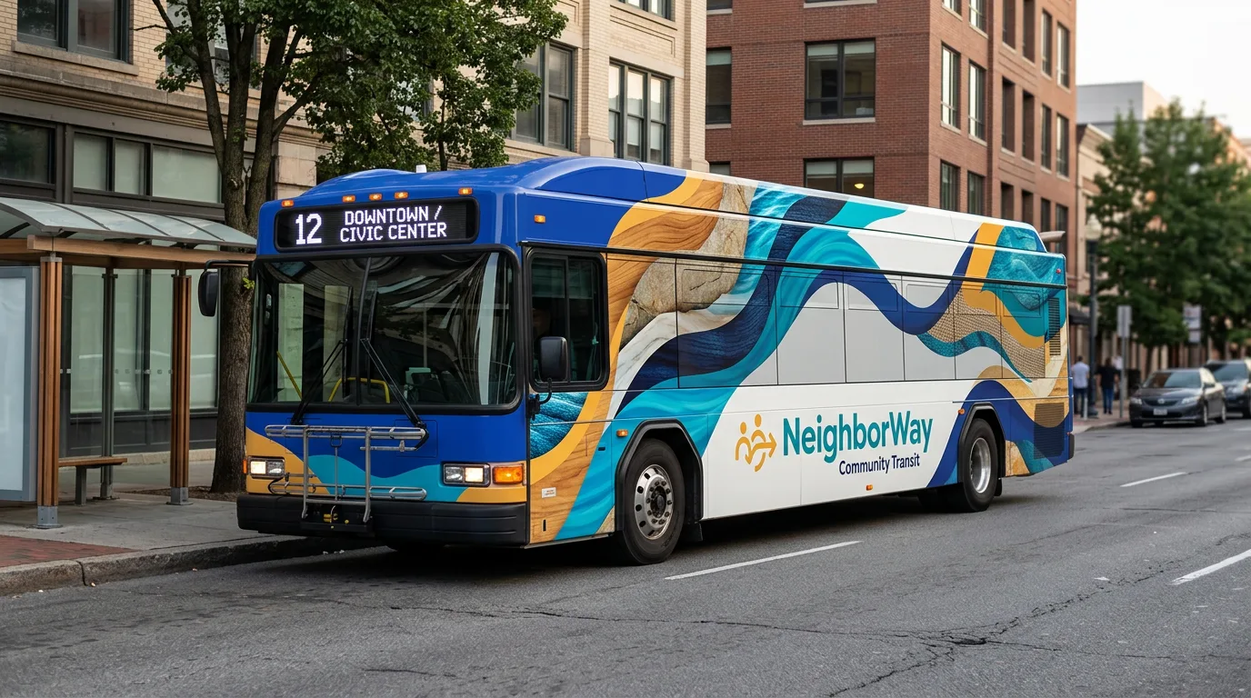 transit bus route graphic concept
