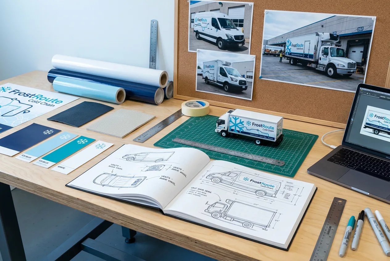 refrigerated food delivery van graphics concept