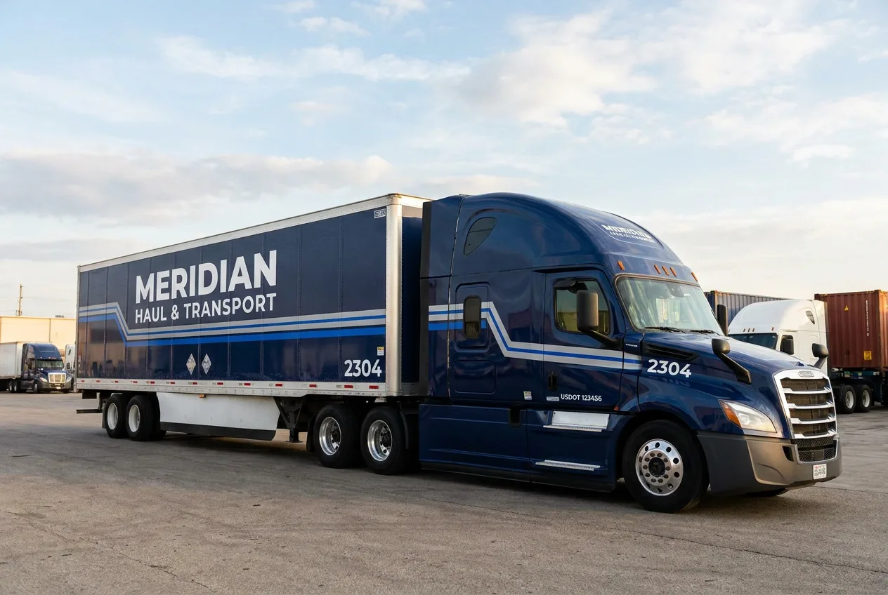 contracted delivery and regional freight fleet graphics concept
