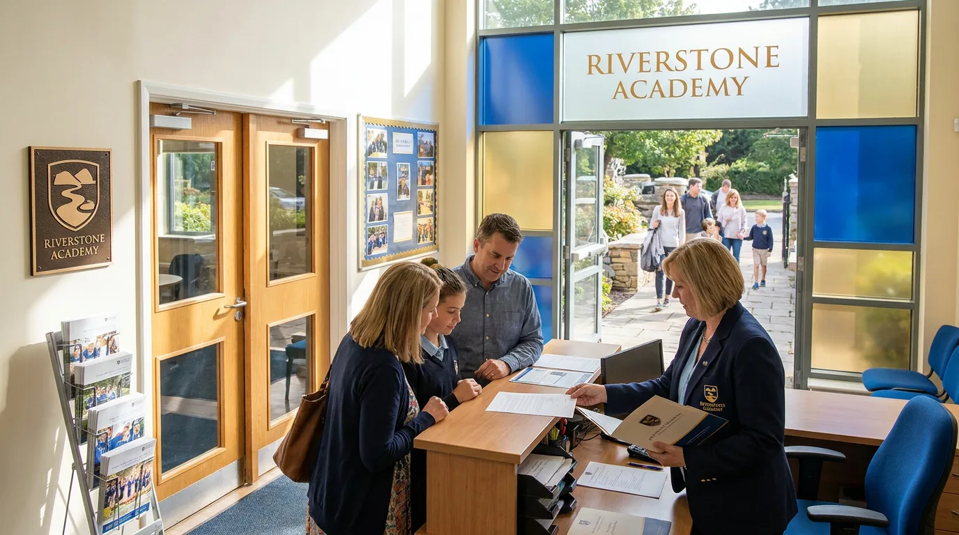school entrance and admissions window graphics