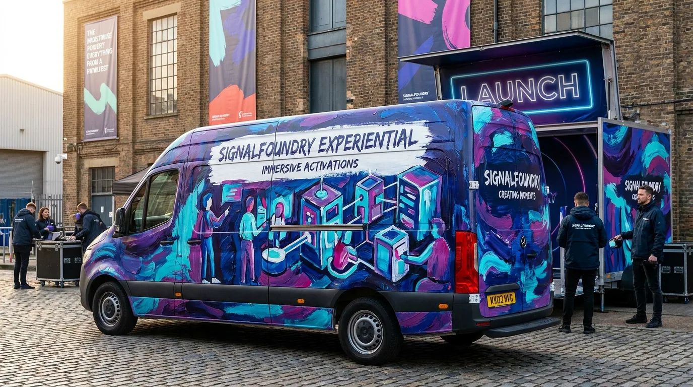 mobile brand activation van at a product launch