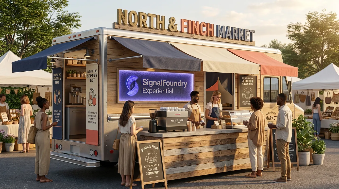 product sampling truck and branded service counter