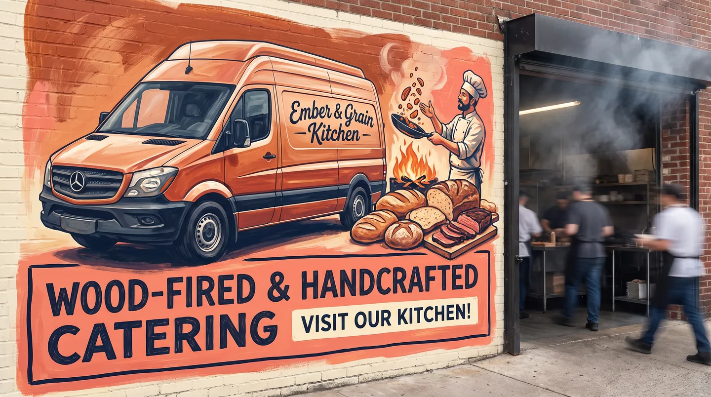 restaurant delivery and catering van graphics