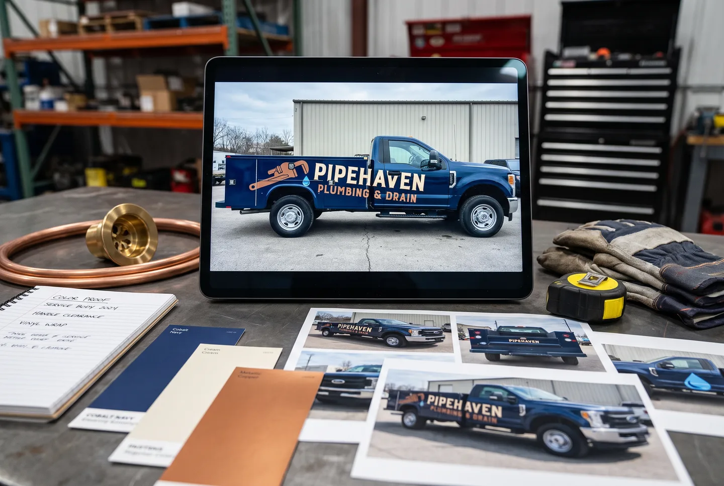 mechanical contractor service body graphics concept
