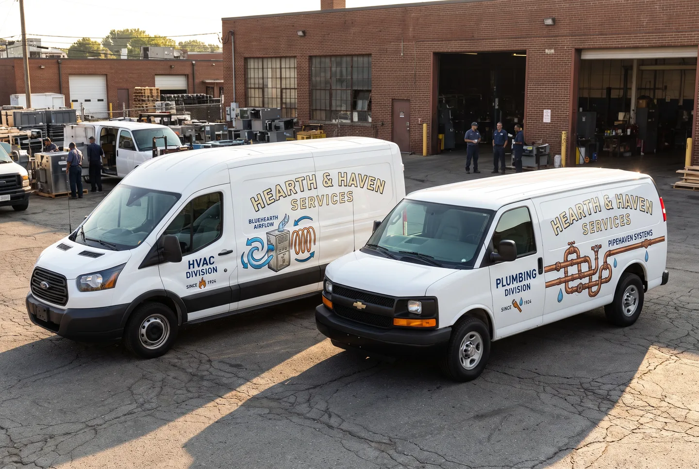 franchise HVAC van fleet graphics concept