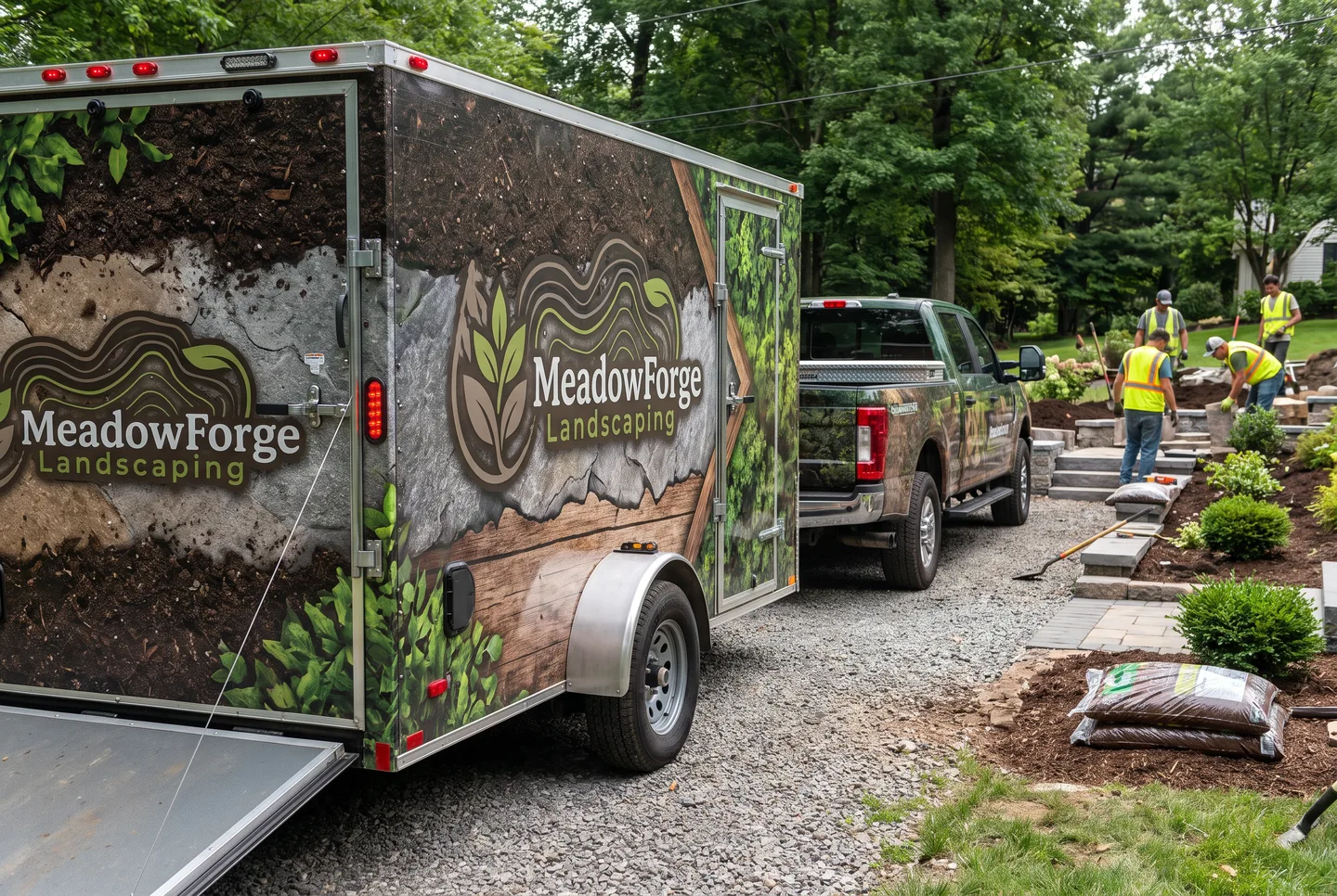 landscaping pickup and trailer graphics concept
