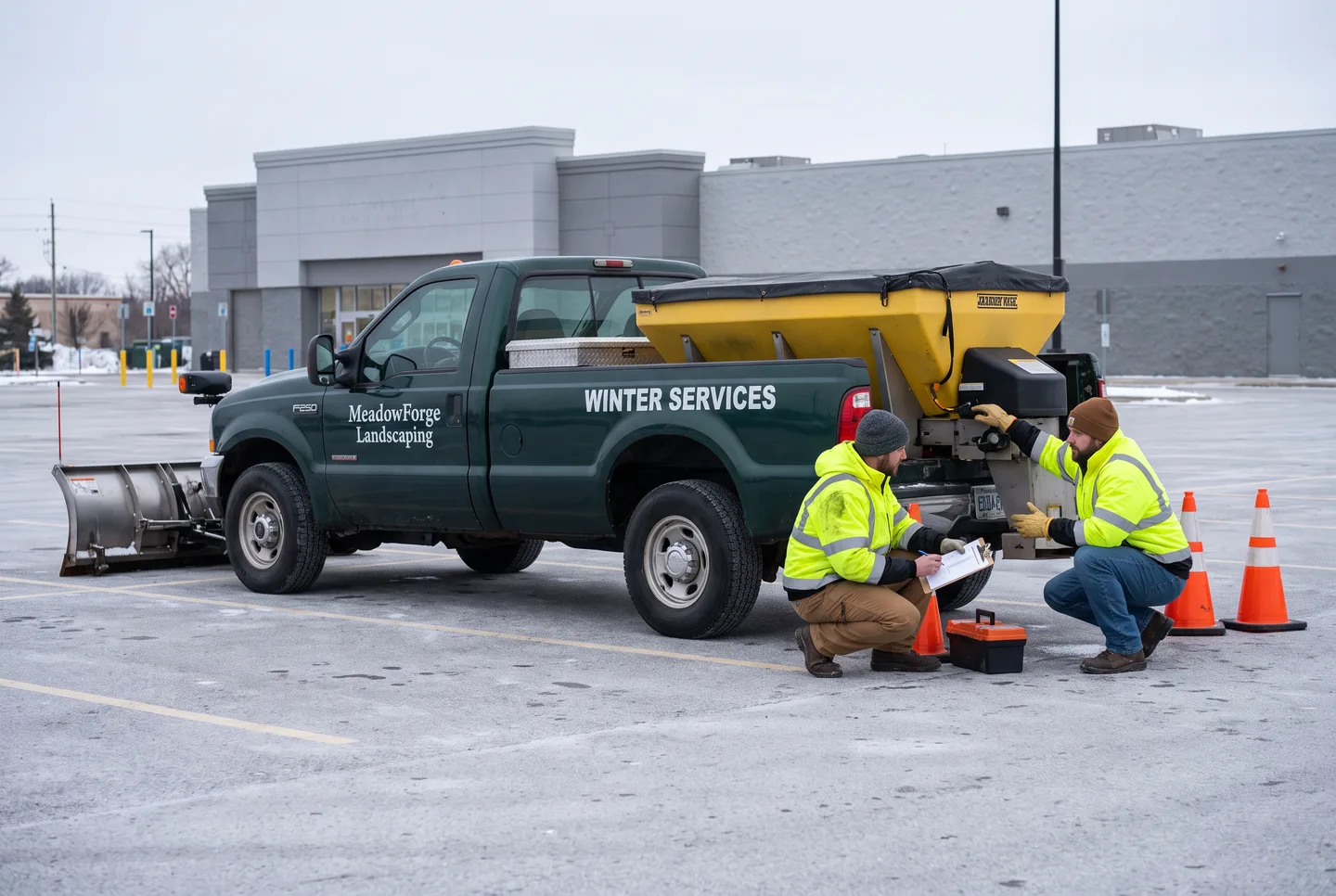 dual season snow and landscaping truck graphics concept
