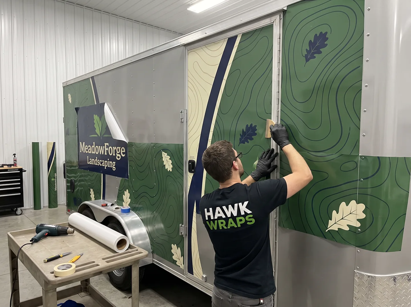 landscaping truck wrap installation concept