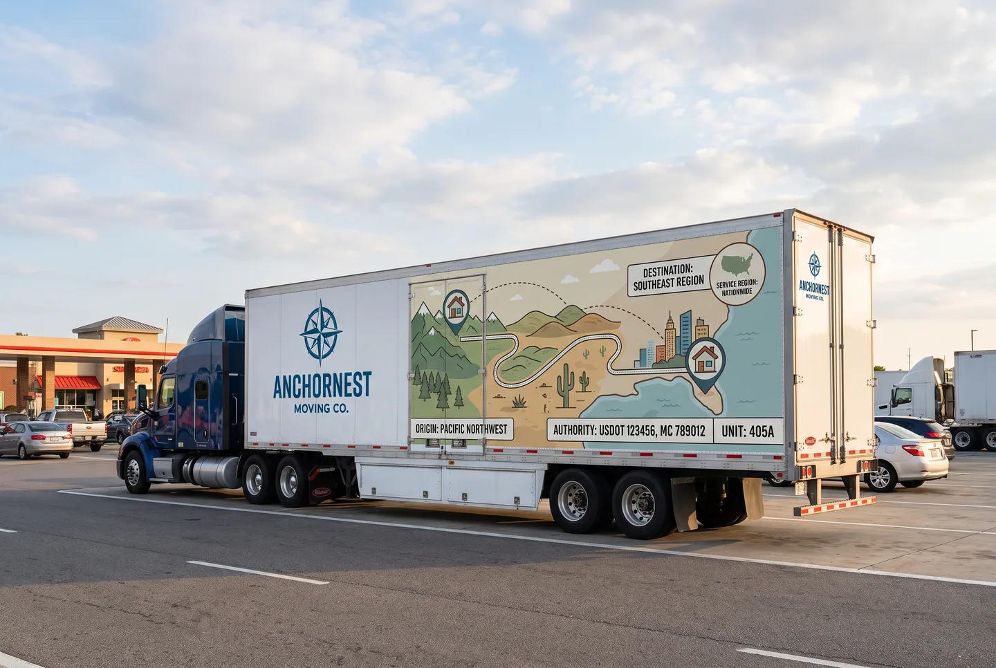 long distance moving fleet graphics concept