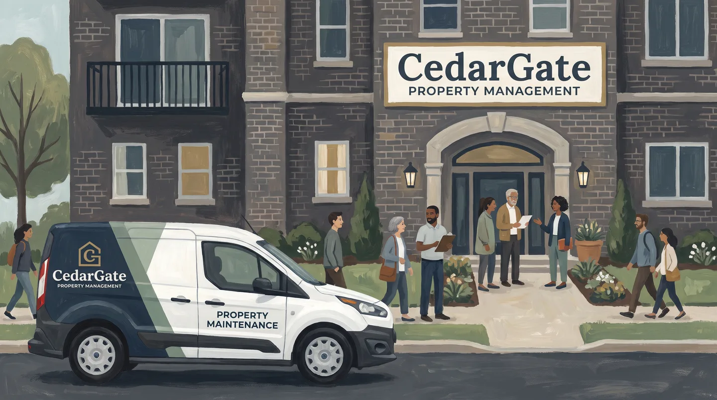 property maintenance van graphics at a multifamily community