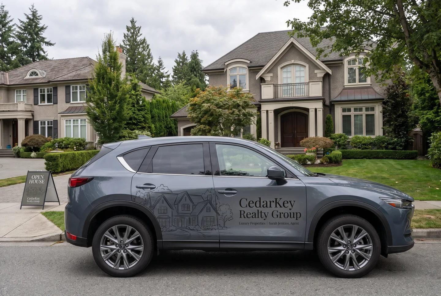 real estate agent SUV partial wrap concept