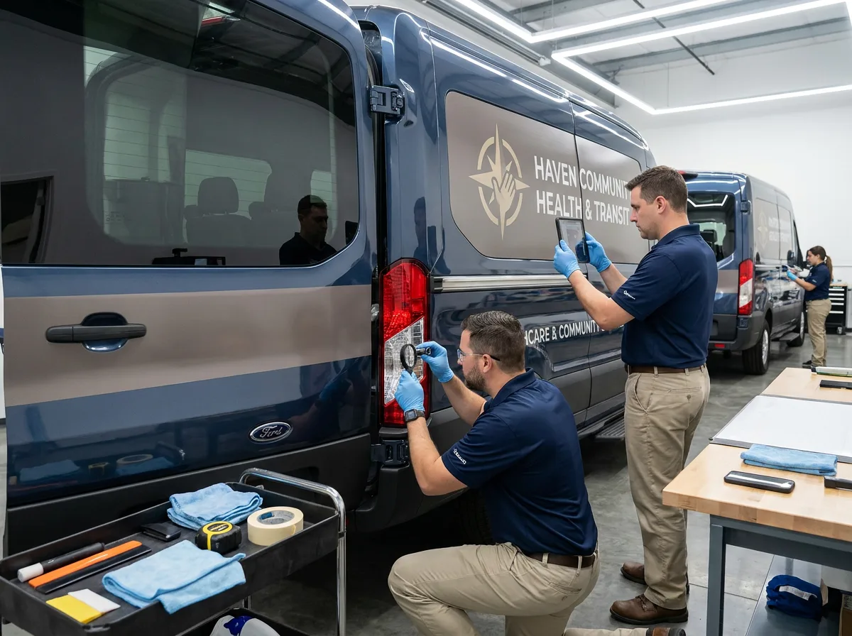 Vehicle wrap preparation and installation workflow