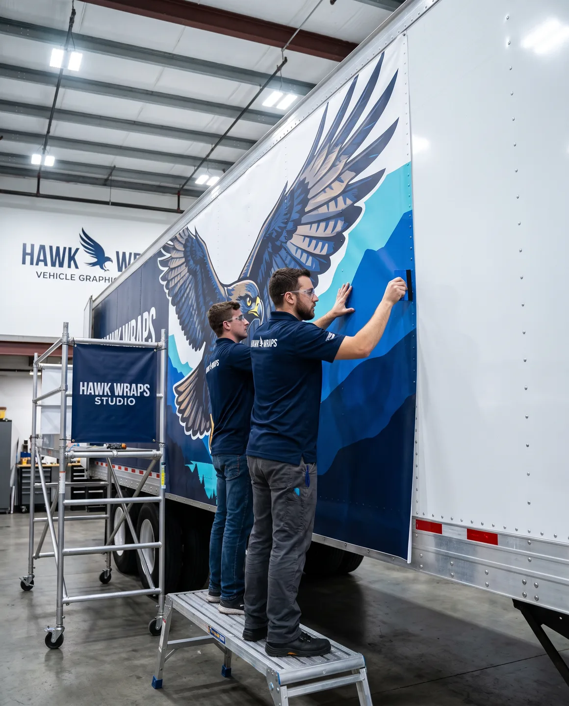 trailer wraps mid-installation at our Linden NJ facility