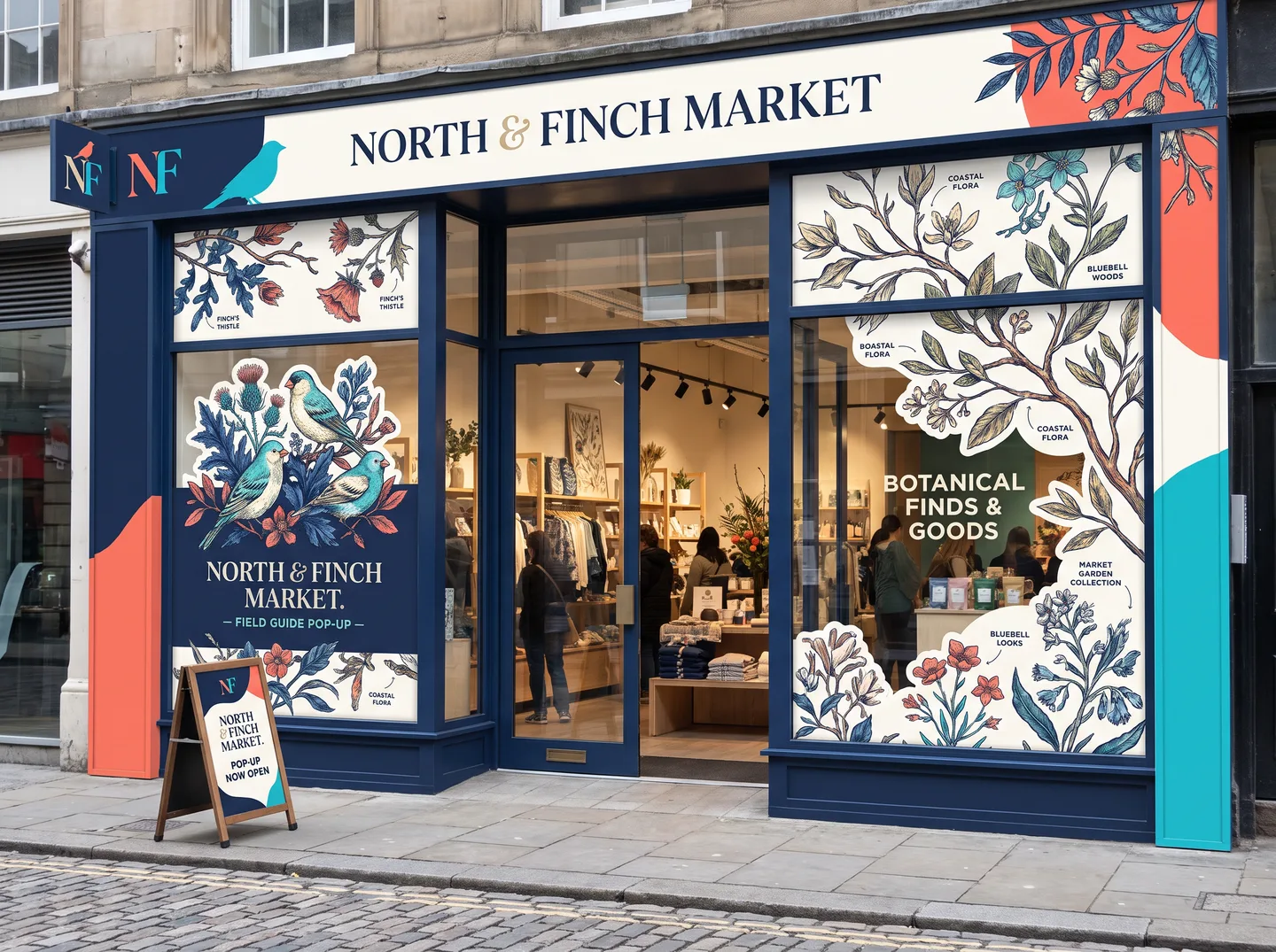 temporary pop-up store window graphics campaign concept