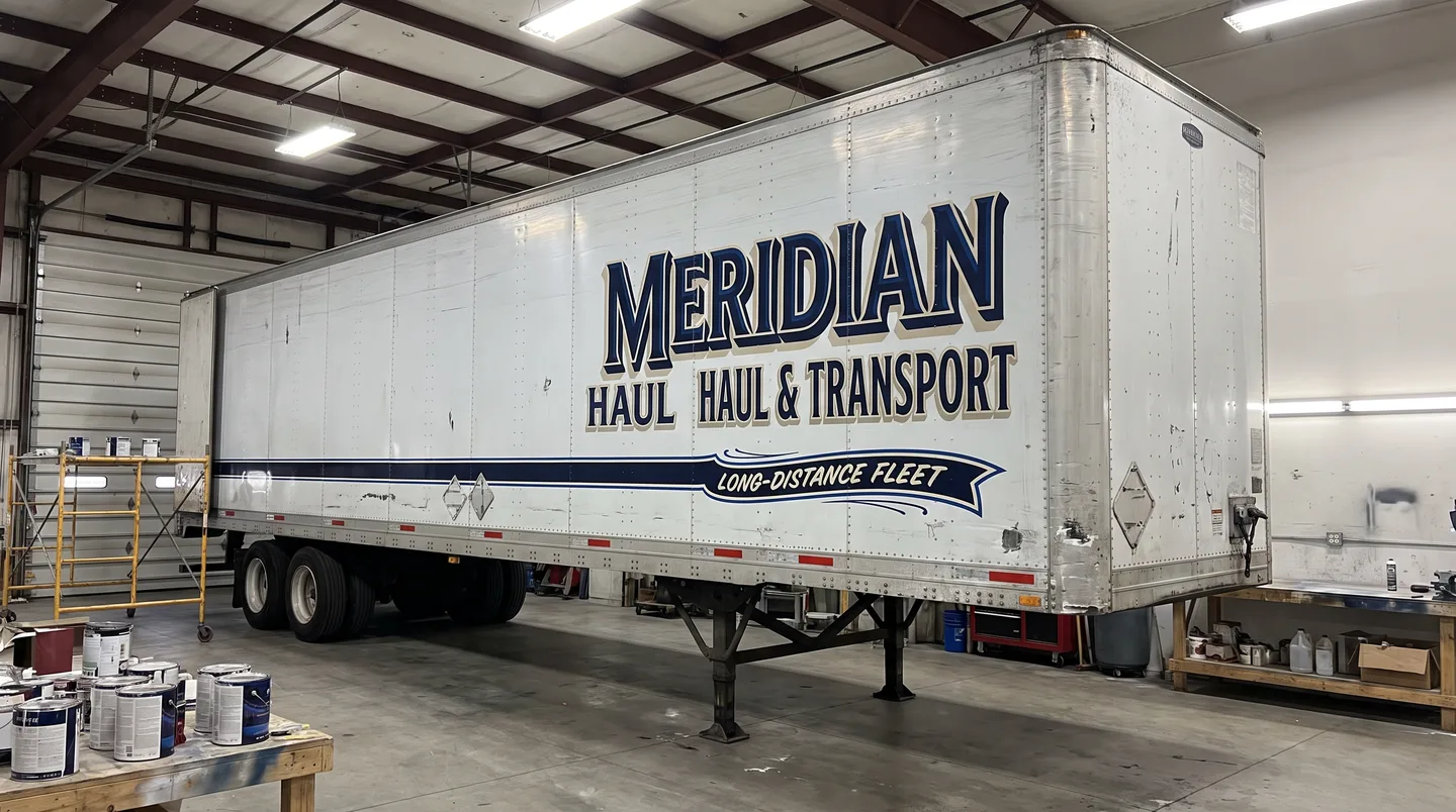 commercial trailer with prior carrier livery