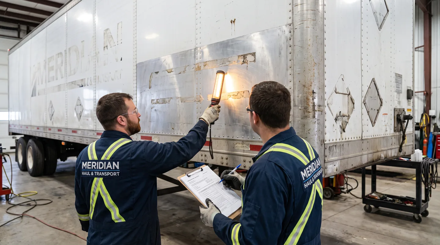 trailer panels evaluated after livery removal before rebrand